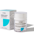 A box and bottle of WiQo's moisturizing face cream for dry skin