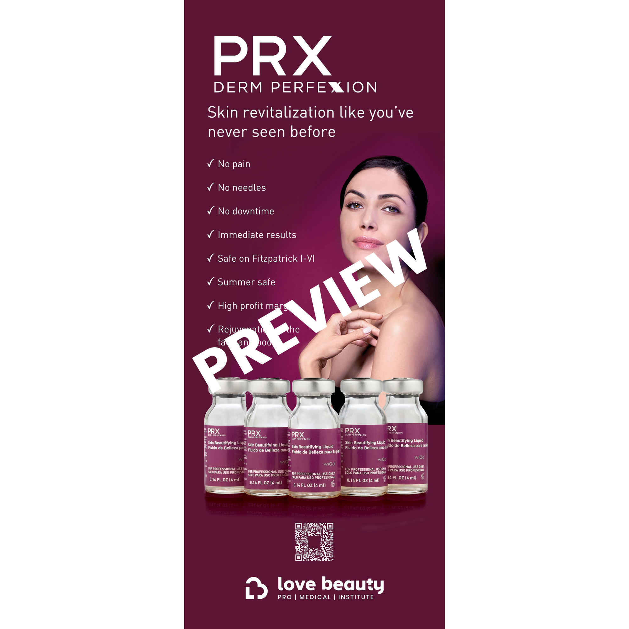 An image of an in-office banner for PRX Derm Perfexion