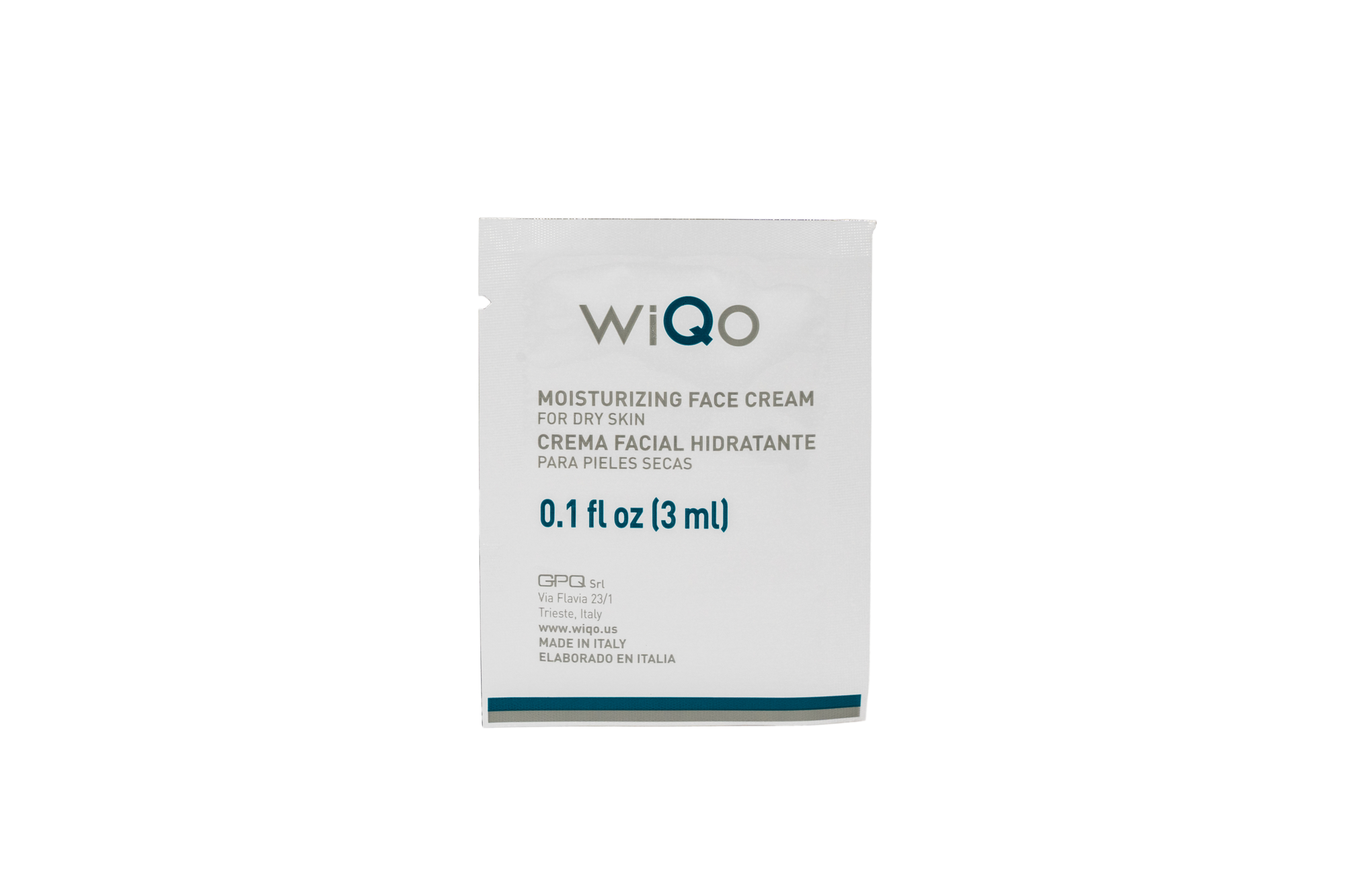 WiQo's moisturizing face cream for dry skin sachets